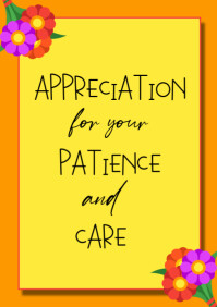 Yellow Maximalist Appreciation For Your Patience And Care A4 template