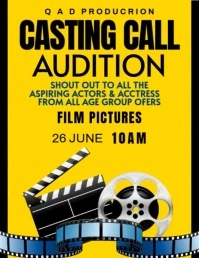 Yellow Maximalist Audition  Flyer (us Letter) Volante (Carta US) template