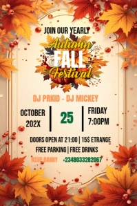 Yellow Maximalist Autumn Fall Festival  Pinterest Graphic template
