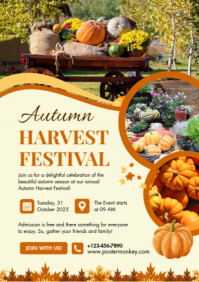 Yellow Autumn Harvest Festival A2 Template
