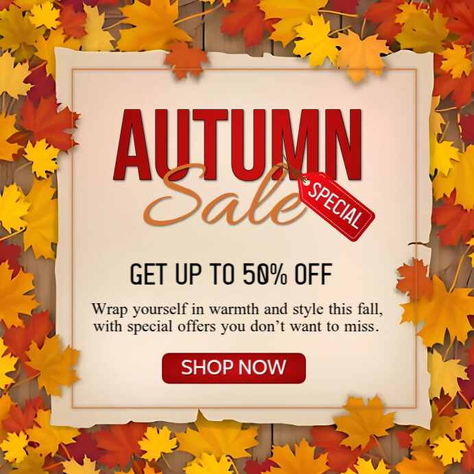 Yellow Maximalist Autumn Sale  Square (1:1) 方形(1:1) template