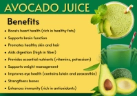 Yellow Maximalist Avocado Juice Health Diet Poster A2 template