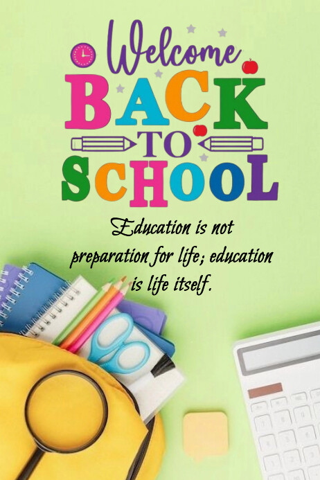 Yellow Maximalist Back To School Banner 4' × Template | PosterMyWall