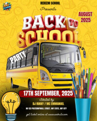 Yellow Maximalist Back To School Flyer Design Template Editable Instagram Portrait