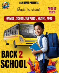 Yellow Maximalist Back To School Flyer Design Template Editable  Instagram Portrait