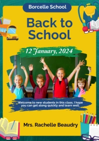 Yellow Maximalist Back To School Flyer Templa A3 template