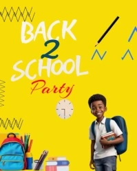 Yellow Maximalist Back To School Instagram Portrait template