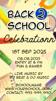 Yellow Maximalist Back to School Instagram Story template