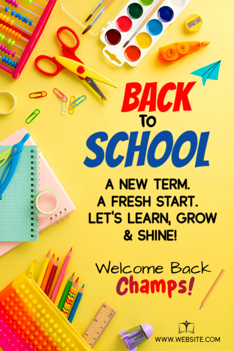 Plantilla de Yellow Maximalist Back To School Poster | PosterMyWall