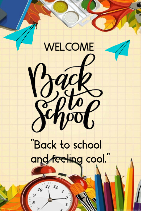 Yellow Maximalist Back To School Poster Template | PosterMyWall