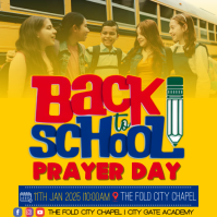 Yellow Back to School Prayer Day Instagram-bericht Template