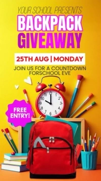 Yellow Maximalist Backpack Instagram Story Instagram-Story template