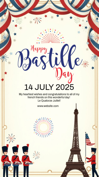 Yellow Maximalist  Bastille Day Instagram Story Instagram-verhaal template