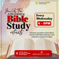 Yellow Bible Study Invitation Square Template
