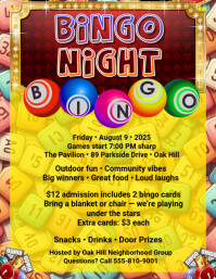 Yellow Maximalist Bingo Night Flyer Flyer (us Letter) template