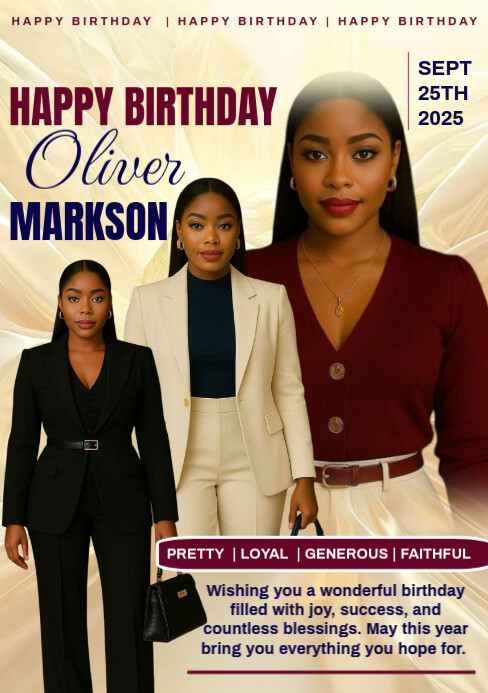 Yellow Maximalist Birthday  A5 template