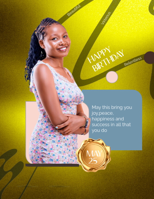 Copy of Yellow Maximalist Birthday Flyer (us Letter) | PosterMyWall