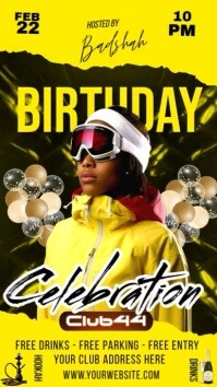 Yellow Maximalist Birthday Party Instagram Story template
