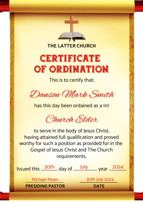 Yellow Maximalist Black, Red Certificate Of O A4 template