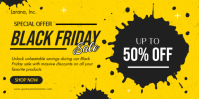 Żółty Black Friday Sale Eventbrite Banner Template