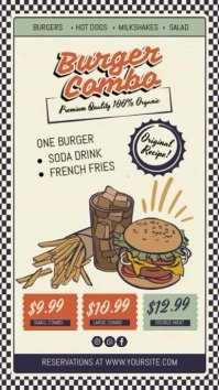 Yellow Maximalist Burger Fast Food Restaurant Instagram Reel template
