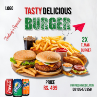 Yellow Maximalist Burger Promotion Logo template