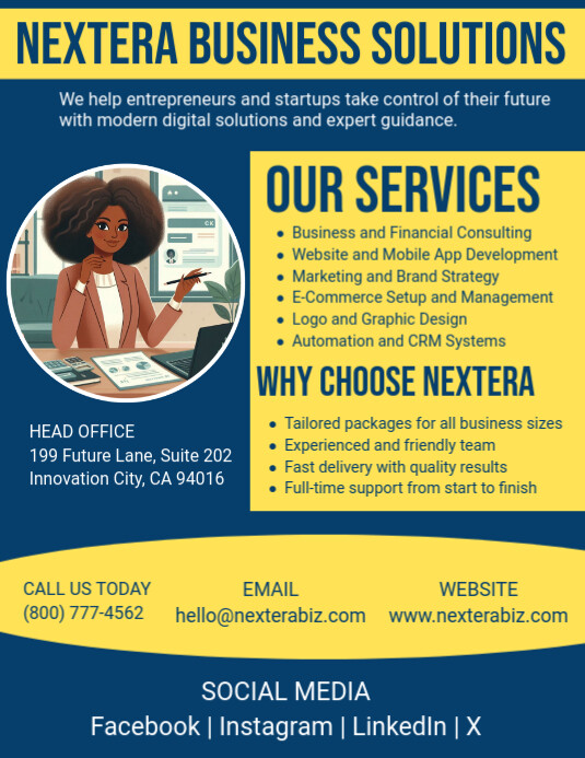 Yellow Maximalist  Business Flyer Flyer (us Letter) Iflaya (Incwadi ye-US) template