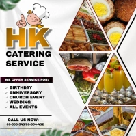 Yellow Maximalist Catering Services Promotion Publicación de Instagram template