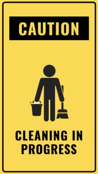Yellow Maximalist Caution, Cleaning In Progress  Instagram Story template