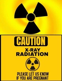 Yellow Maximalist Caution, X-ray Radiation Sign  Flyer (us Letter) template