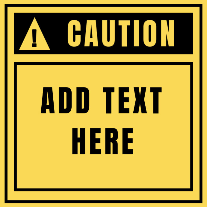 Yellow Maximalist Caution: Add Your Text Here Instagram Post template