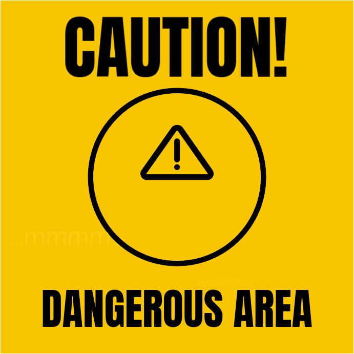 Yellow Maximalist Caution Instagram Post Template | PosterMyWall