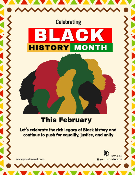 Yellow Maximalist Celebration Black History Month This February Flyer