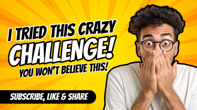 Yellow Maximalist Challenge Youtube Thumbnail template