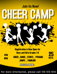 Yellow Maximalist Cheer Camp Flyer (us Letter template