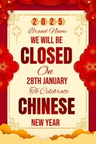 Yellow Maximalist Chinese New Year 2025 Pinterest Graphic Pinterest-afbeelding template