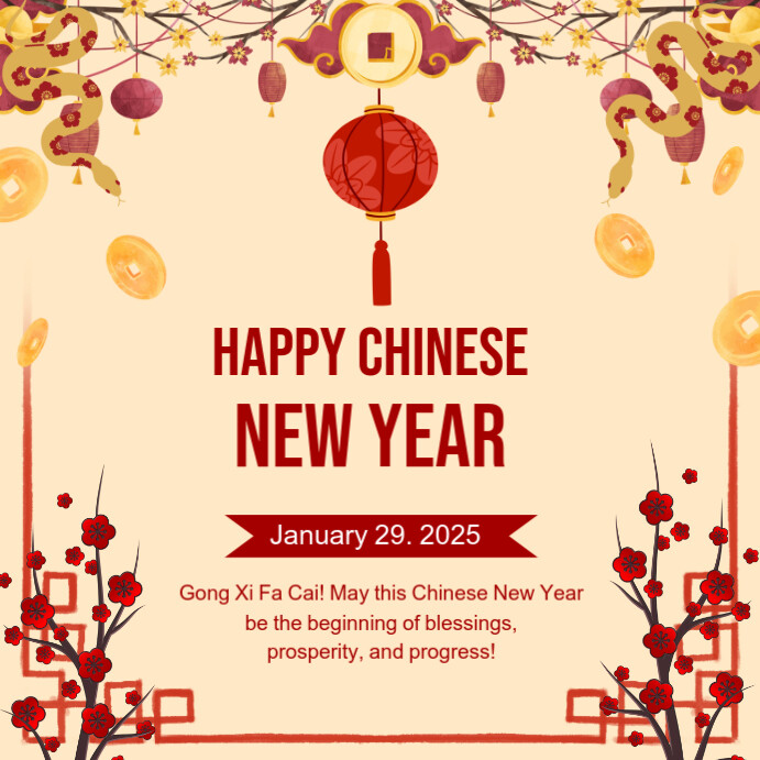 Copy of Yellow Maximalist Chinese New Year Square (1:1) | PosterMyWall