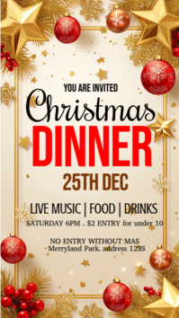 Yellow Maximalist Christmas  Dinner Instagram Story template