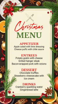 Yellow Maximalist Christmas Menu Instagram Story template