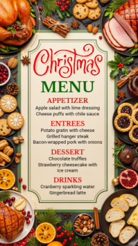 Yellow Maximalist Christmas Menu Instagram Story template