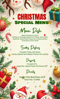 Yellow Maximalist Christmas Menu Template Design Us Legal Legale USA