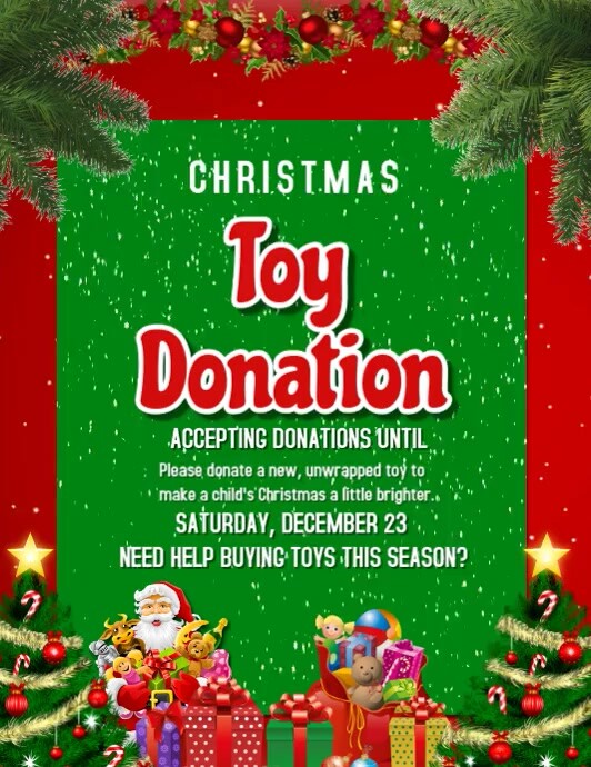 Yellow Maximalist Christmas Του Donations Flyer (us Letter) template