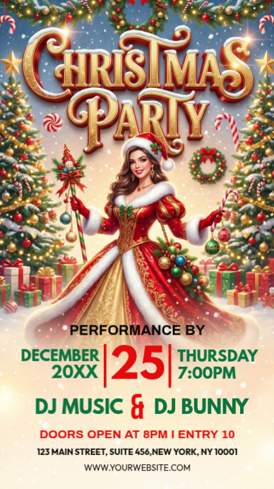 Yellow Maximalist Christmasparty Instagram Story Template | PosterMyWall