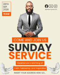 Yellow Maximalist Church Sunday Worship Event Invitation Instagram Portrait template