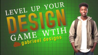 Yellow Maximalist Creative Design Skills Poster – Level Up Your Graphic Game Youtube Thumbnail template
