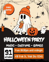 สีดำ Halloween Party Instagram Portrait Template
