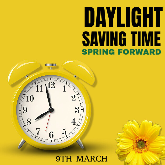 Yellow Maximalist Daylight Saving Time Instagram Post Iphosti le-Instagram template