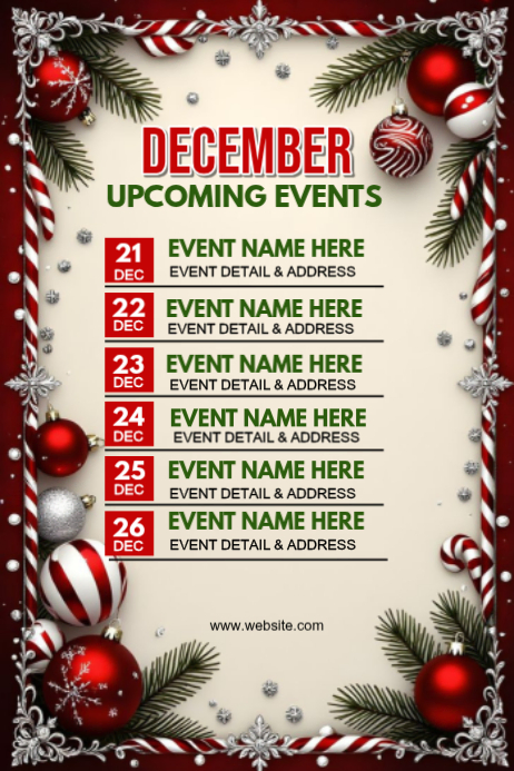 Yellow Maximalist December Upcoming Event Poster Template | PosterMyWall