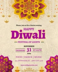 Yellow Maximalist Diwali Invitation Template  Instagram Portrait
