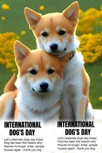 Yellow Maximalist Dogs Day Celebration, Natio Pinterest Graphic template